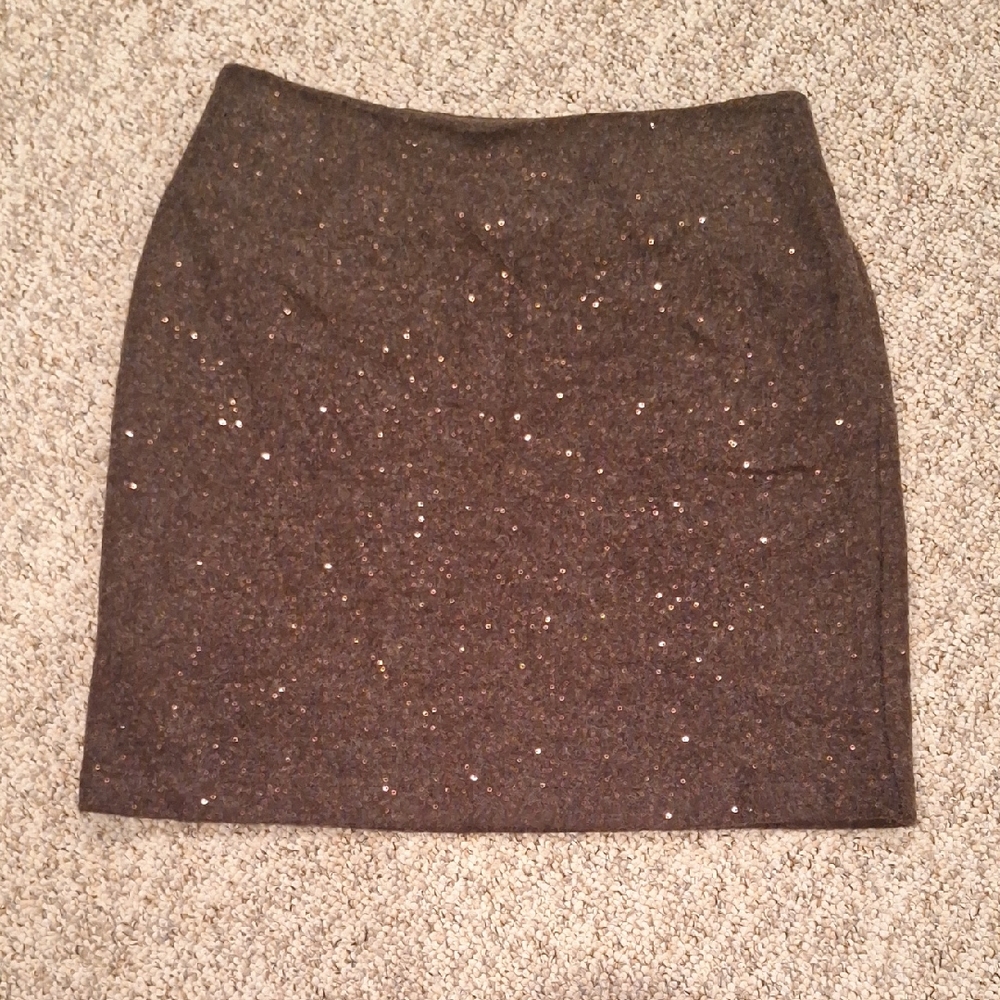 J. Jill Soft Brown Sequin Pencil Skirt